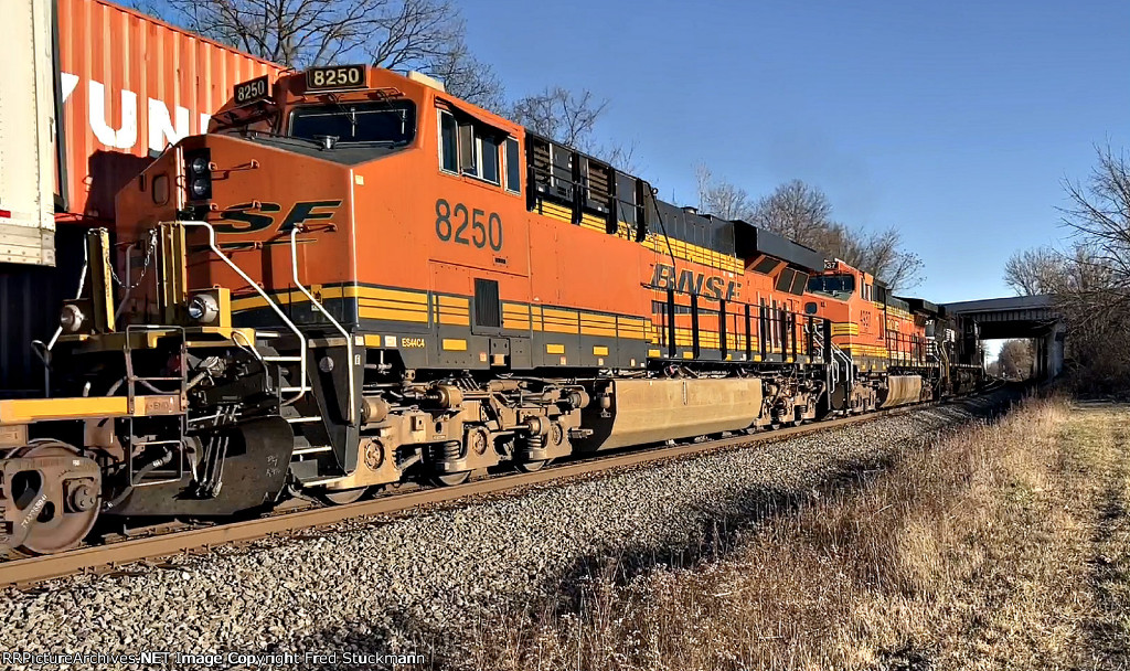 BNSF 8250 looks right in the company of its former stable mate.